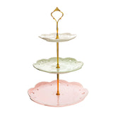 1 x RAW Customer Returns MALACASA, Sweet.Time Series, Porcelain Cupcake Stand 3 Tier Fruit Cake Stand, Round Serving Stand 3 Tier Cake Plate Cake Stand, 6 8 10 Inch Dessert Stand for Muffins Fruit, 3 Colors - RRP €36.99