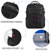 1 x RAW Customer Returns KROSER Travel Laptop Backpack 17.3 Inch Large Computer Backpack Stylish College Backpack with USB Charging Port RFID Pockets Water Repellent Daypack for School Business Men - RRP €66.55