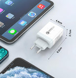 1 x RAW Customer Returns 33W USB plug multiple charger for iPhone iPad Samsung Galaxy S22 S21 S20fe S10 S9 S8 A04S A54 A53 5g A55 A51 A71 A34 A3M53 quick charger quick fast charger adapter CDEF black, 2 pack  - RRP €20.15