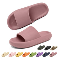 1 x RAW Customer Returns Geweo slippers women s flip flops men s thick Eva Cozislides original slippers super soft clouds slippers bathing slippers non-slip bathing shoes comfortable mules slides unisex mauve 44 45EU - RRP €20.16