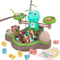 1 x RAW Customer Returns 4-in-1 fishing game set Montessori toy with balancing game and number learning educational games children s toy with 21 fish, 2 fishing rods and 10 cards for children aged 3 4 5 6 - RRP €29.93