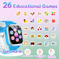 1 x RAW Customer Returns Smartwatch Kids 26 Games, Phone, Pedometer, Calories -SOS Smartwatch for Kids Boys Girls HD Camera, Music Player, Video, Stopwatch, 3-12 Year Old Children Christmas Birthday Gifts - RRP €39.34