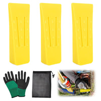 1 x Brand New FANCYWUXI plastic felling wedge, 5 piece felling wedge set with gloves and storage bag, 6 inch plastic felling wedge for controlled felling of trees - RRP €26.4