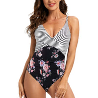 1 x RAW Customer Returns YNIQUE Women s Swimsuit, Tummy Control Slimming One Piece Swimwear, Front Cross V-Neck, Bathing Suits for Women - RRP €26.99