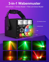 1 x RAW Customer Returns Vicalo disco light party light with remote control, music controlled disco light with strobe, LED light DJ projector party light for KTV, stage, pubs, weddings, family reunions, clubs, holidays - RRP €46.15