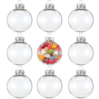 1 x RAW Customer Returns 15 Transparent Openable Christmas Baubles, Christmas Spheres to Fill Reusable and Durable Plastic Customizable Decoration Christmas Tree Balls, DIY Decorations, Weddings. - RRP €14.87