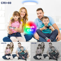 1 x RAW Customer Returns OTREN LED ceiling light dimmable, 36W ceiling lamp RGB color changing with remote control, 3240LM round flat lamp for bathroom, children s room, living room, bedroom, diameter 30 cm - RRP €36.29