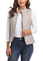 1 x RAW Customer Returns MISS MOLY Vest Women s Quilted Vest Lightweight Sleeveless Vest Gilet Jacket without Sleeves Light Grey Large - RRP €39.02