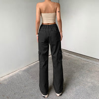 1 x RAW Customer Returns Chaberlu cargo trousers women s baggy Y2K trousers, wide leg trousers with 6 pockets, high waist, baggy trousers women - RRP €26.21