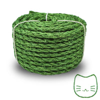 1 x RAW Customer Returns Sisal rope for scratching post, 6mm 30 meters natural cat rope, reusable hemp rope for repairing or replacing scratching posts, scratching towers, DIY craft rope, home decoration 30 m, green  - RRP €17.53