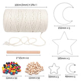 1 x Brand New Macrame set macrame accessories DIY with macrame accessories craft set macrame yarn 3 mm x 100 m, macrame cord, natural wooden beads and rings for crafts for wall hanging hanging plants DIY decorative weaving - RRP €20.4