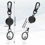 1 x Brand New TOESOME Pack of 2 ID Yo-yo, Extendable Badge Holder Badge Reel Clip Extendable Key Fob ID Key Cards with 40 cm Lanyard Extendable for Work Office Nurse Black  - RRP €16.8