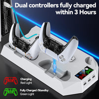 3 x RAW Customer Returns Tokluck Stand for PS5 and PS5 Slim with Cooling and Charger for PS5 Controller, 3-Speed Fan for PS5 Console with Headphone Holder and 3 USB HUB - RRP €120.84