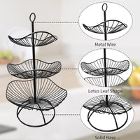 1 x RAW Customer Returns 3 Tier Metal Fruit Basket, Vegetable Etagere Fruit Bowl for Fruit Cake Candy - RRP €21.67