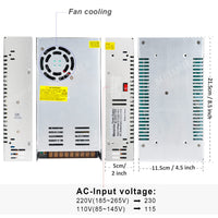 1 x RAW Customer Returns MEISHILE power supply DC 12V 50A 600W voltage converter AC 220V 230V to transformer 12Volt transformer switch power supply, adapter, power supply for LED strips electronic electrical devices industry - RRP €38.7