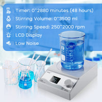 1 x RAW Customer Returns HYCC Digital Laboratory Magnetic Stirrer Magnetic Stirrer with Timing Function LCD Display Stirring Type  - RRP €39.99