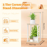 1 x RAW Customer Returns LyTaispuly 3 Tier Metal Plant Stand Indoor, Wooden Tiered Corner Plant Stand Pot Holder, Modern Flower Shelf Display Rack for Living Room Bedroom Outdoor Balcony Garden Patio, White - RRP €37.92