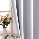 1 x RAW Customer Returns MIULEE Blackout Living Room Curtains Modern Bedroom Curtains Anti-Light Curtains, Room Thermal Insulating Curtains Cold and Heat, Strong and Soft Window Curtains Gray White 140x145 CM 1 Piece  - RRP €22.7