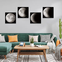 1 x RAW Customer Returns Artscope 4-piece canvas print with moon phase motif art print - modern wall picture for kitchen bathroom living room wall decoration - 30 x 30 cm - RRP €27.53