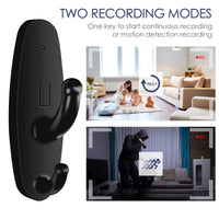 1 x RAW Customer Returns Jiyibidi Mini Surveillance Camera, HD 1080P Mini Camera Coat Hook, Nanny Cam Small Video Security Camera for Home Office, Black - RRP €39.99