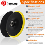 1 x RAW Customer Returns Pomsare sanding discs pad kit sanding disc 125 mm velcro, 50 pieces sandpaper with M14 sanding pad and shaft for angle grinder drill grinder, grain 10 x 40 60 80 120 180 for wood metal - RRP €20.16