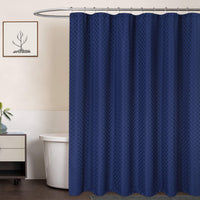 1 x RAW Customer Returns LinTimes Shower Curtain Blue, Hotel Luxury 190 GSM Thick Polyester Shower Curtain, Dark Blue, 180x180 cm Reusable Packaging  - RRP €20.98