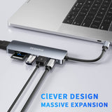 2 x RAW Customer Returns ZESKRIS USB Hub MacBook Adaptador USB, 6 in 1 USB C Hub Multiport Adapter with 2 USB 3.0 SD Micro SD Card Reader 4K HDMI 100W PD for Macbook Air Pro, Switch and more - RRP €31.98