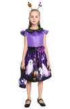 1 x RAW Customer Returns Gemive Scary Dress Purple Printed Halloween Costumes Fancy Dress Carnival M - RRP €19.2