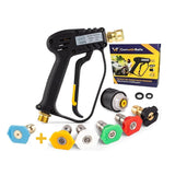 1 x RAW Customer Returns High pressure cleaner gun 4000 PSI and 6 nozzles quick connection car wash gun - M22 14mm interface, compatible Karcher K1-K7 adapter, 2 water filters and guide included - RRP €35.59