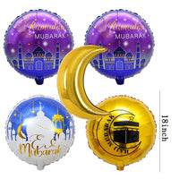 1 x Brand New MEZHEN Eid Mubarak Balloons Decoration Latex Balloon Moon Foil Balloons Banner Eid Mubarak Decoration Ramadan Muslim Balloon Party Decorations Gold - RRP €19.2