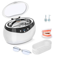 1 x Brand New Signstek Ultrasonic Cleaner 650 ml made of stainless steel with watch stand and cleaning basket for jewelry, glasses and watches, waterproof shaver 42,000 Hz, 35 W - RRP €36.99