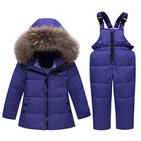 1 x RAW Customer Returns amropi Unisex Child Ski Suit 2-Piece Winter Snow Suit Jacket with Hood and Pants Purple, 2-3 Years - RRP €69.99