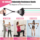 1 x RAW Customer Returns Resistance Bands Resistance Bands Set, 5 Fitness Bands Expander Tube Bands, Fitness Band with Large Handle Ankle Strap Door Anchor Attachment Carrying Bag, Ideal for Pilates Strength Training Physiotherapy - RRP €49.2