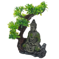 4 x Brand New MOGOULUA Aquarium Buddha Statue Sitting Buddha with Bodhi Tree Aquarium Ornament Antique Buddha Statue Sculpture Underwater Landscape Decoration - RRP €91.76