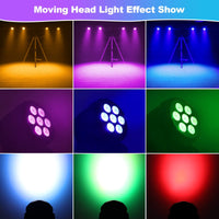 1 x RAW Customer Returns BETOPPER 2 Pack Moving Head LED Mini Party Light RGBW DJ Light with Remote Control DMX Sound Activated Disco Light Stage Light Spot Beam Strobe Effect Disco Light Party Lights for Club Bar 7x8W - RRP €179.99