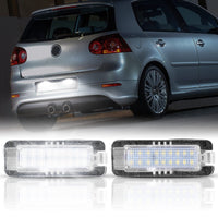 1 x RAW Customer Returns POPMOTORZ 2 Pieces LED License Plate Lights 18 2835 SMD License Plate Light Lamp for GOLF 4 5 6 7, with Canbus Error Free for Lupo Scirocco Phaeton Polo 9N 6R Passat 3c B6 CC - RRP €20.16