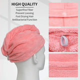 1 x RAW Customer Returns ACWOO Hair Turban Towel, 3 Pack Turban Hair Drying Towel Hair Turban with Button, Head Scarf Towel for Long Hair, Quick-Drying Microfiber Towel Hair Towels - RRP €10.36