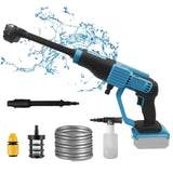 1 x RAW Customer Returns Cordless high pressure cleaner, portable pressure washer gun compatible with Makita 18V battery, cordless washing system with 5m hose, 6-in-1 nozzle, filter, extension pipe for car garden without battery  - RRP €57.28