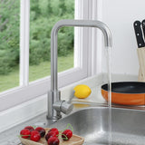 1 x RAW Customer Returns SOLVEX kitchen mixer tap, kitchen tap, 360 rotatable, stainless steel sink tap with high spout, modern single-lever kitchen tap with water inlet hose, DE-SP-10021 - RRP €32.26