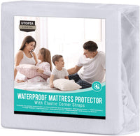 1 x RAW Customer Returns Utopia Bedding mattress protector 90 x 200 cm waterproof pack of 2 , with elastic corner straps, Oeko-TEX certified mattress topper, breathable, mattress protector - RRP €18.14