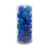 1 x Brand New Christmas Tree Balls - Christmas Decorations, Small Christmas Balls Diameter 6cm - Special Christmas Decorations - Christmas Decorations For Tree - 24 Blue Balls For Christmas Decorations - RRP €20.16