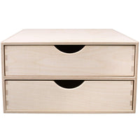 1 x RAW Customer Returns Creative Deco drawer box drawer unit 2 drawers 33 x 25 x 13.5 cm - 1 cm Mini chest of drawers for small items made of birch plywood Organization system for storage, decoupage decoration - RRP €42.3