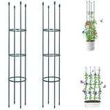 1 x RAW Customer Returns ThxToms 2 pieces garden trellis made of metal core 160CM with 30 plant clips Tomato cage plant support obelisk climbing frame trellis Trellis climbing aid Climbing plants, tomatoes, roses - RRP €40.99