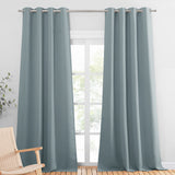 1 x RAW Customer Returns PONY DANCE curtains living room thermal curtain heat protection eyelet curtain set of 2 H 260 x W 140 cm blackout curtain eyelets extra long curtains and drapes opaque, grey blue - RRP €50.36