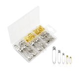 42 x Brand New 180 Pieces Safety Pins, 5 Sizes Small and Large Clothing Safety Pins, Safety Pins for Crafts, Sewing and Clothing Art - RRP €957.6