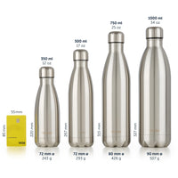 1 x RAW Customer Returns Blumtal drinking bottle stainless steel Charles - thermos bottle 500 ml - BPA-free thermal drinking bottle cold warm - leak-proof drinking bottle metal 500 ml - thermos drinking bottle - Ultimate Gray - Grey - RRP €14.99