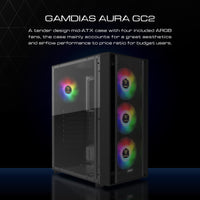 1 x RAW Customer Returns ZEUS GAMDIAS ATX Mid Tower Gaming Computer PC Case with Side Tempered Glass, 4x 120mm ARGB Fans 5V RGB Motherboard Sync Excellent Airflow - RRP €80.21