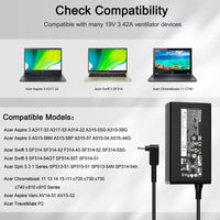 1 x RAW Customer Returns 19V 65W Power Supply Charger for Acer Aspire 3 A315-57G A317-53G Aspire 5 A514-54G A515-56G A517-52G Aspire Vero AV14-52P AV15-52 Acer Spin 3 5 SP313-51N Acer Swift Power Supply Acer Aspire Power Supply 65W - RRP €26.99