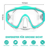 1 x RAW Customer Returns Children s diving goggles 180 panoramic child snorkeling mask, anti-fog diving mask tempered glass swimming mask boy silicone diving mask girl swimming goggles with nose cover 6-16 years - RRP €15.11