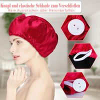 5 x Brand New Erinnmy Pack of 2 hair turbans, double layer hair drying towel, turban towel with button, quick-drying microfibre towel, hair towels black, red  - RRP €33.7